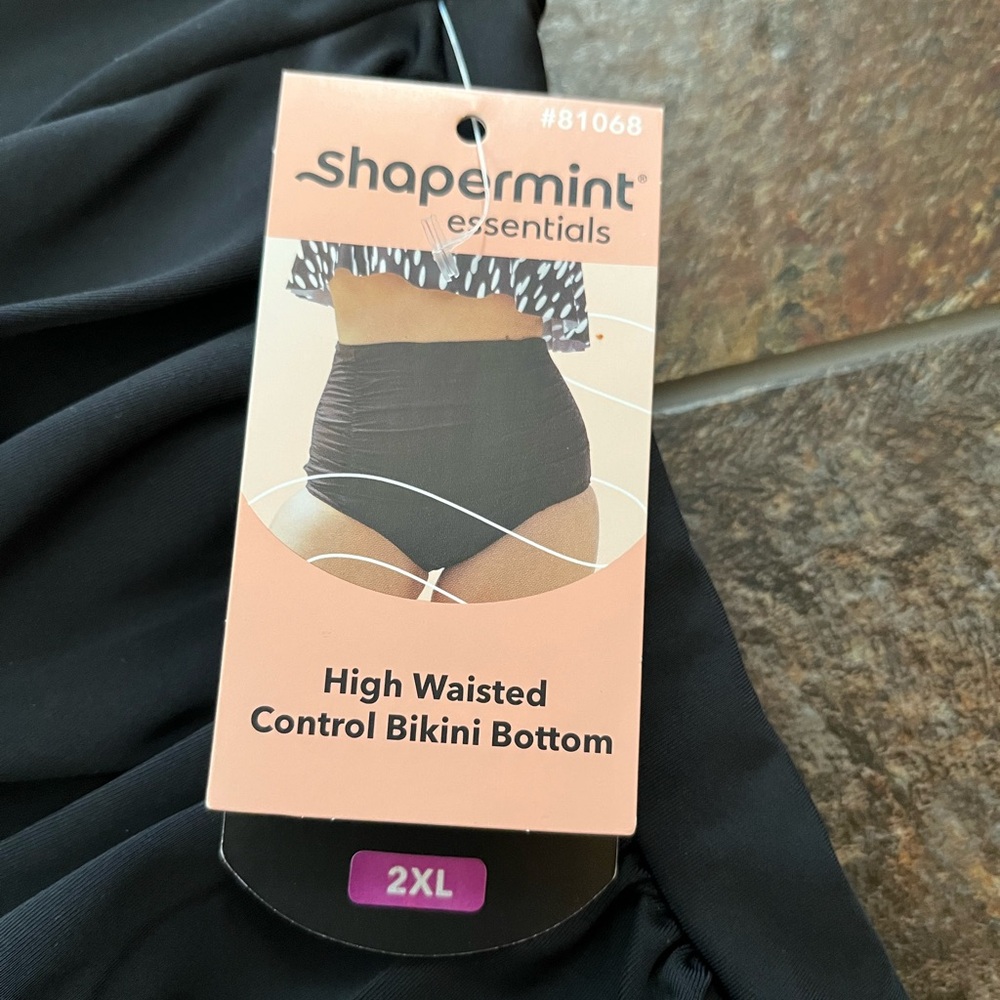 Women’s new Shapermint high waisted control top ruched bikini bottom. Size 2XL - Picture 5 of 11